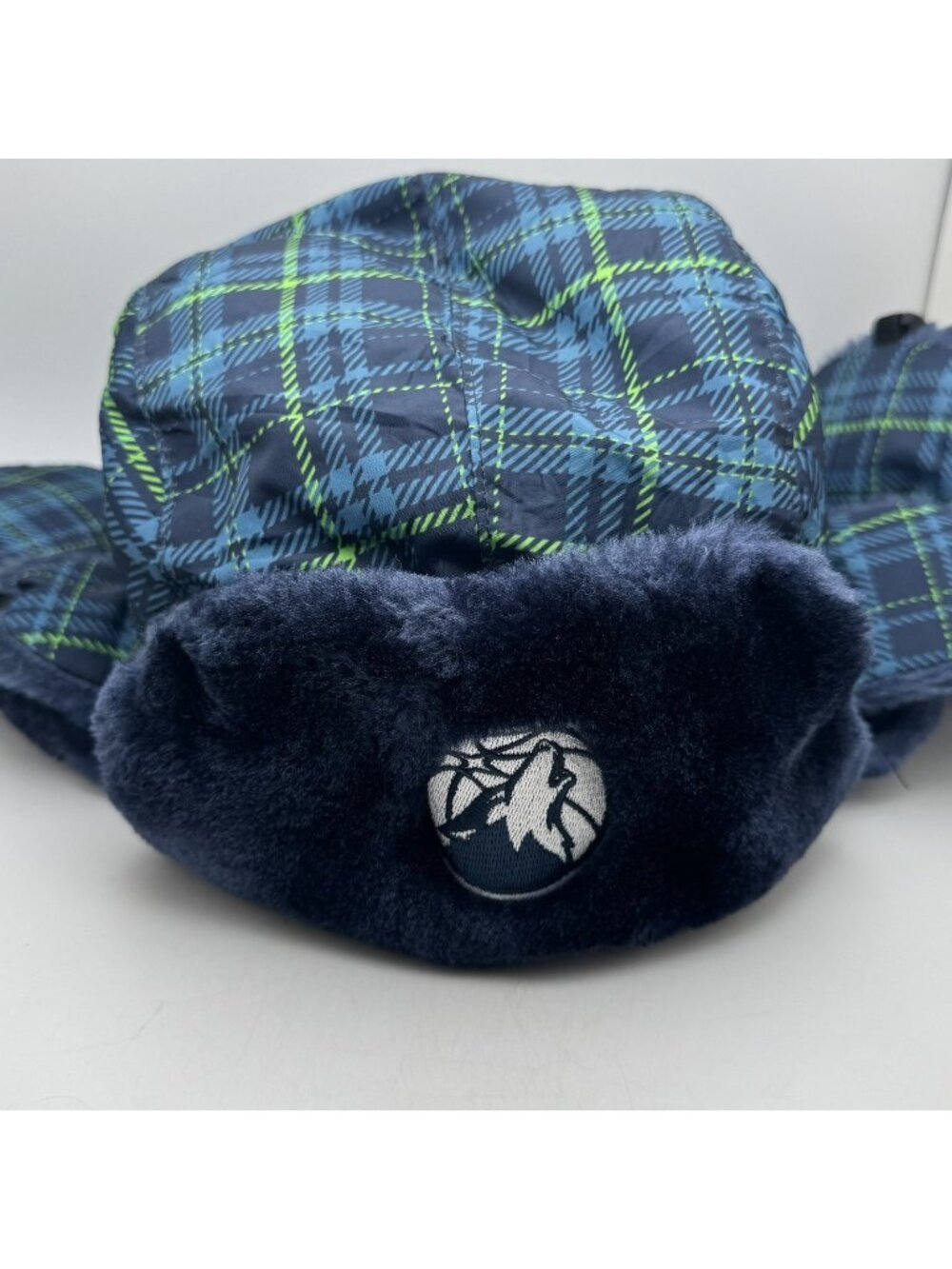 Minnesota Timberwolves Trapper Hat Winter Plaid Faux Fur Ear Flaps Jack Link's